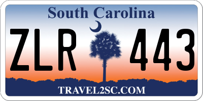 SC license plate ZLR443