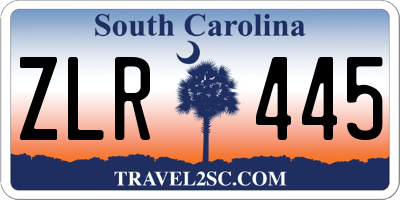 SC license plate ZLR445