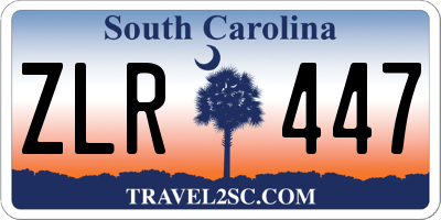 SC license plate ZLR447