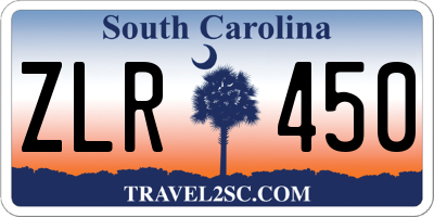 SC license plate ZLR450
