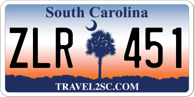 SC license plate ZLR451