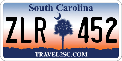 SC license plate ZLR452