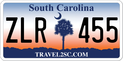 SC license plate ZLR455