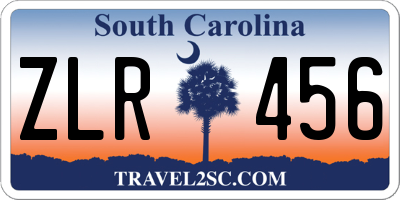 SC license plate ZLR456