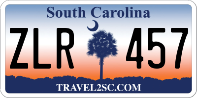 SC license plate ZLR457