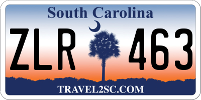 SC license plate ZLR463