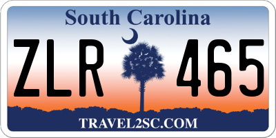 SC license plate ZLR465