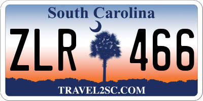 SC license plate ZLR466