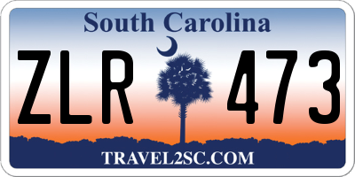 SC license plate ZLR473