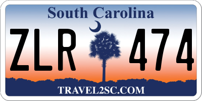 SC license plate ZLR474