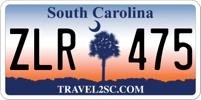 SC license plate ZLR475