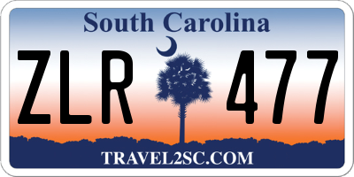 SC license plate ZLR477