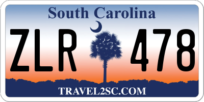 SC license plate ZLR478