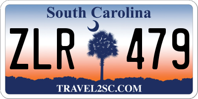 SC license plate ZLR479