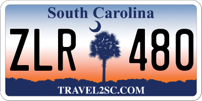 SC license plate ZLR480