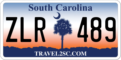 SC license plate ZLR489