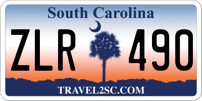 SC license plate ZLR490