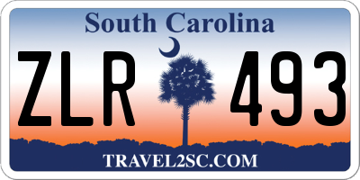 SC license plate ZLR493