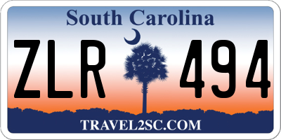 SC license plate ZLR494
