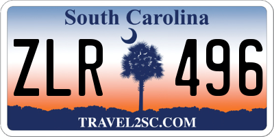 SC license plate ZLR496