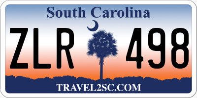 SC license plate ZLR498
