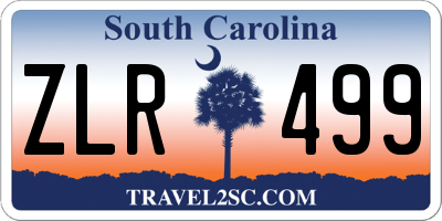 SC license plate ZLR499