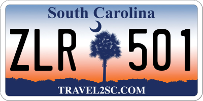 SC license plate ZLR501