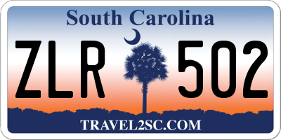 SC license plate ZLR502