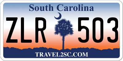 SC license plate ZLR503