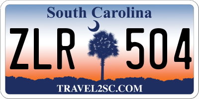 SC license plate ZLR504