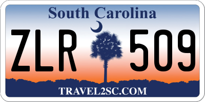 SC license plate ZLR509