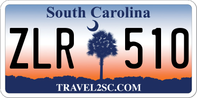 SC license plate ZLR510