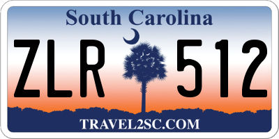 SC license plate ZLR512