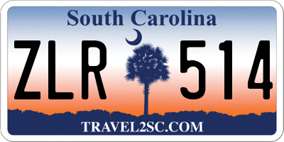 SC license plate ZLR514