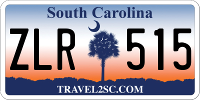 SC license plate ZLR515