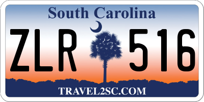 SC license plate ZLR516