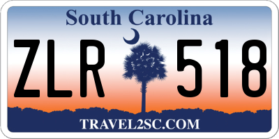 SC license plate ZLR518