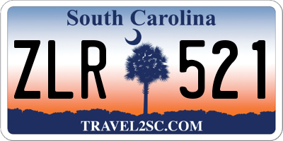 SC license plate ZLR521