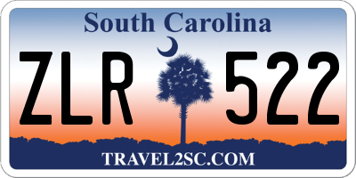 SC license plate ZLR522