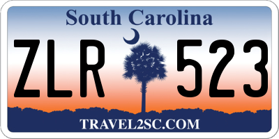 SC license plate ZLR523