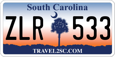 SC license plate ZLR533