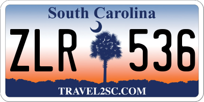 SC license plate ZLR536