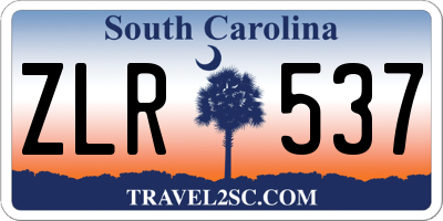 SC license plate ZLR537