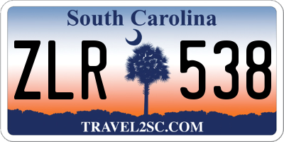 SC license plate ZLR538