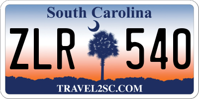 SC license plate ZLR540