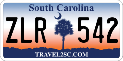 SC license plate ZLR542