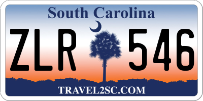 SC license plate ZLR546