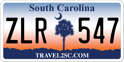 SC license plate ZLR547