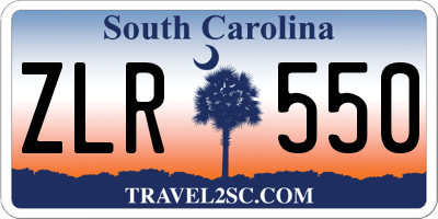 SC license plate ZLR550