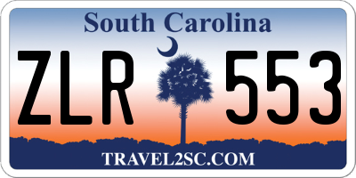 SC license plate ZLR553